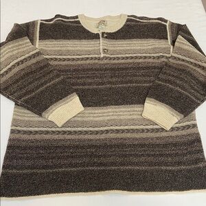 Skyr 100% Lambswool Men's Casual Brown and Cream Sweater